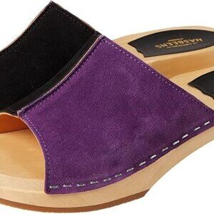 swedish hasbeens Combo Clog Color: Nero/Viola SAVE $110.00